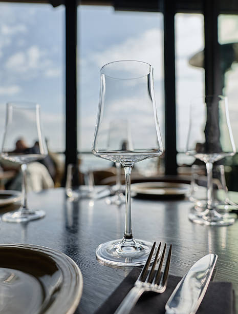 istock Modern Wine Glasses on an Elegant Restaurant Table 2255535580