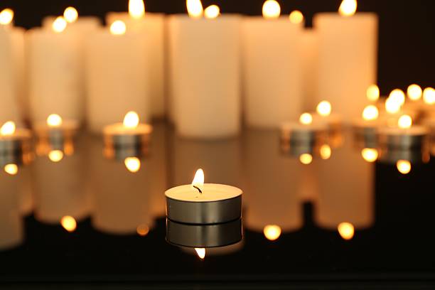 Candlelight in close up