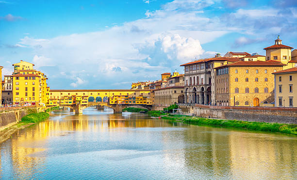 Vasari corridor along Arno river in Florence, Italy