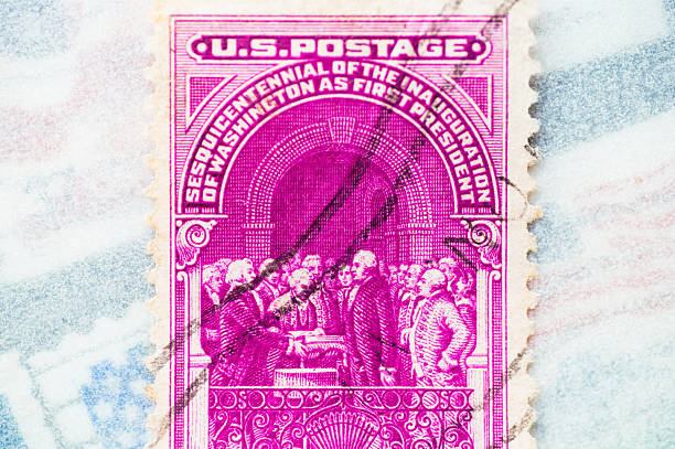 1935 US Postage Stamp featuring the George Washington Inauguration Sesquicentennial
