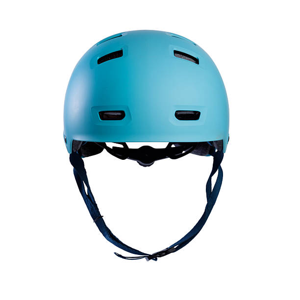 istock Blue protective sports helmet isolated on white background 2255552544