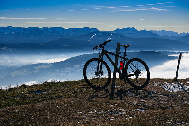 mountain bike on a summit