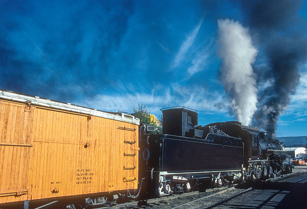 Durango CO - Steam Train Moves Out - 1990. Scanned from Kodachrome 64 slide.