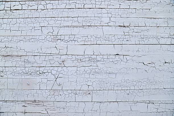 Close-up of a Wooden Panel with Peeling Paint