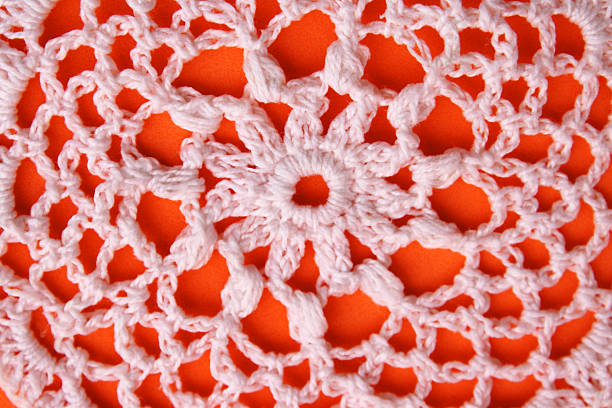 Background with crocheted mandala flower