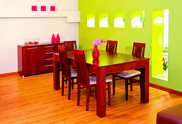 Modern home decorated in an Asian theme.