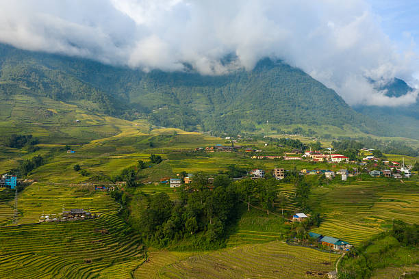 istock Village and terraced rice fields, Sapa mountains 2255608660