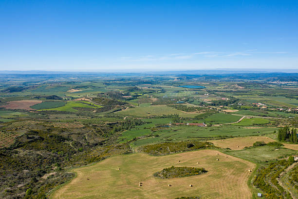 istock Aerial view of patchwork fields near Loarre 2255619870