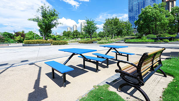 Sidewalk cafe in the green city park
