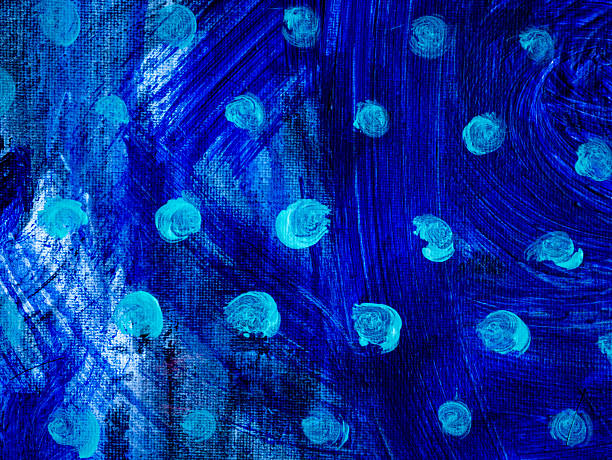 Abstract Blue Paint with Turquoise Dots Resembling Starry Night Pattern
