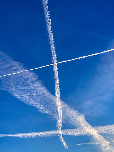 istock Vapor trails in the sky 2255639905