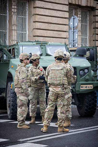 American soldiers during Independence Day celebrations on November 11 in Szczecin, West Pomeranian Voivodeship, Poland