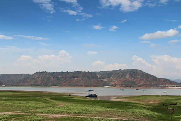 Scenery view at upper Yellow River near the Liujiaxia Dam in Linxia Hui Autonomous Prefecture of China's Gansu Province