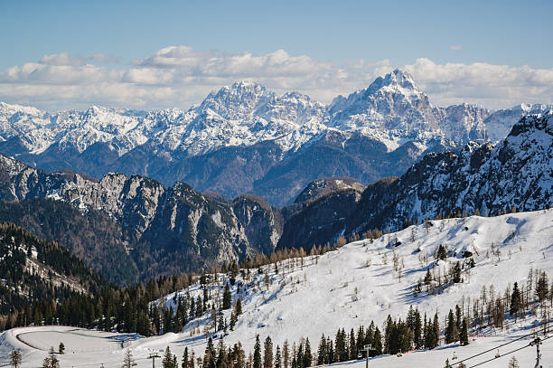 Nassfeld skiing resort. Winter vacation concept.