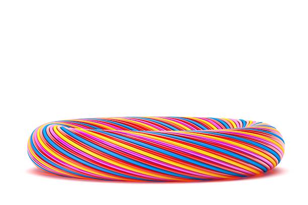 Colorful Abstract 3D Twisted Ring Shape on White Background