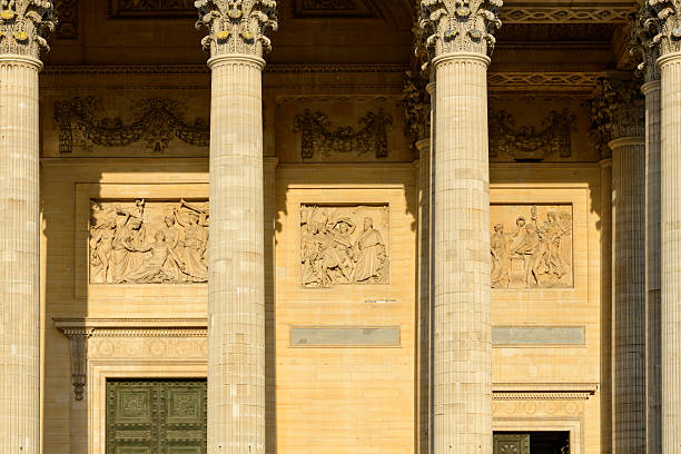South facade of the Church of Sainte-Marie-Madeleine, a neo-classical style Catholic parish church in Paris