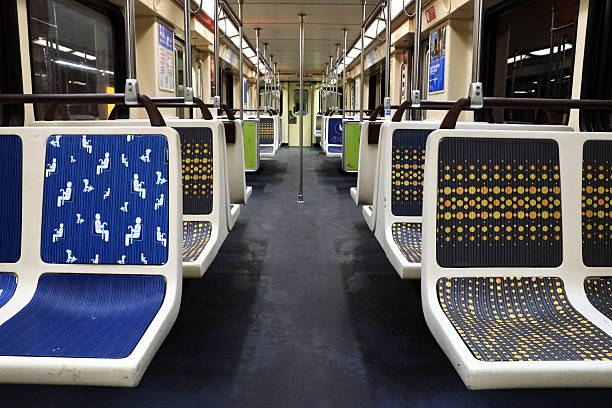 Los Angeles, California – November 28, 2025: Interior View of Los Angeles Metro Rail Commuter Train