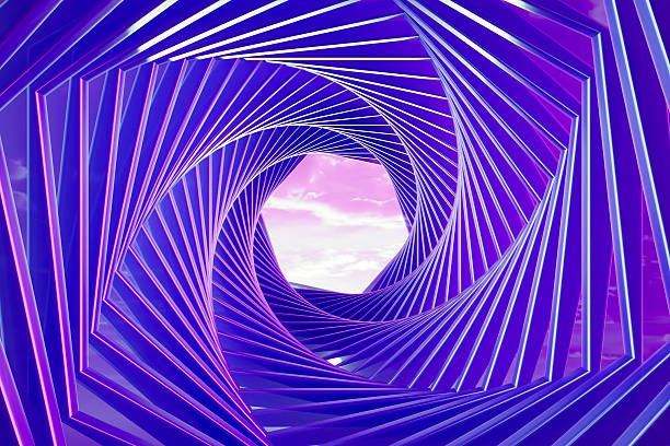istock Futuristic Infinite Square Tunnel with Glowing Purple Light, Abstract Digital Technology Gateway and Cyber Space Wormhole Concept, 3D Rendering 2255673323