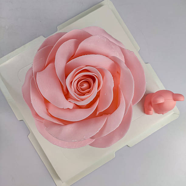 Pink rose fondant cake