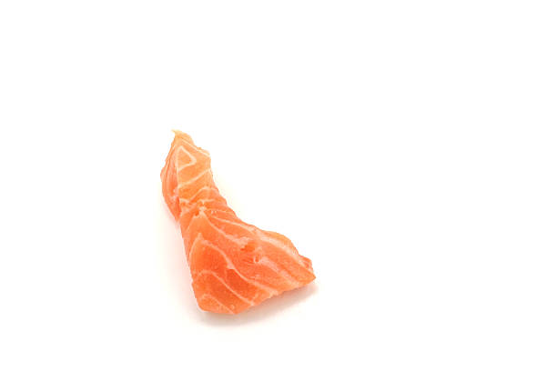 Salmon Sashimi on White Background
