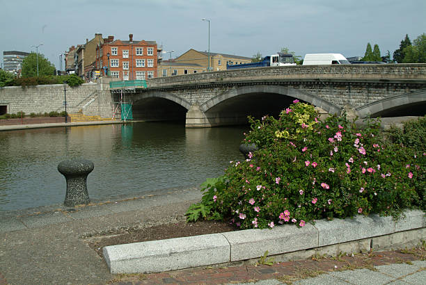 Maidstone, United Kingdom - May 25, 2022: Maidstone bridge, medieval stone bridge over River Medway