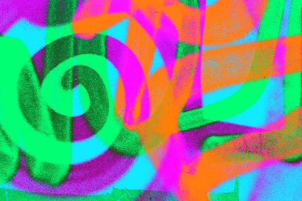 Graffiti pattern in vibrant neon green, pink, orange hues. Retro 80s, Y2K style, fluorescent glow, dynamic spray art. Backgrounds, texture, digital art, modern 90s, 2000s, Y2K creative visuals.