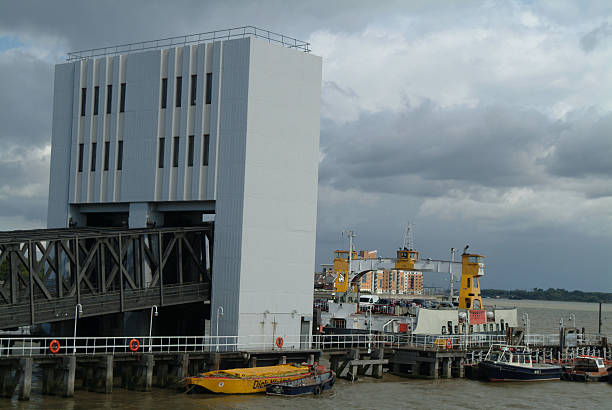 Greenwich - London, United Kingdom - May 25, 2022: Woolwich ferry over the River Thames