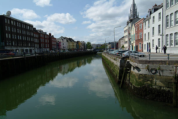 County Cork, Ireland - May 25, 2022: Father Matthew's Quay on the River Lee at a historic Cork waterfront