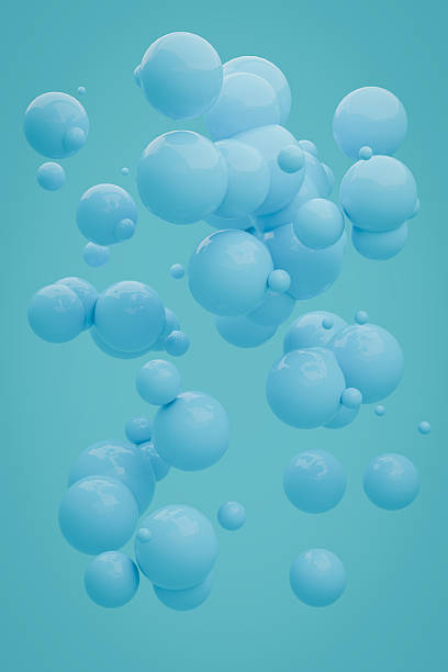 istock Abstract Blue Floating Bubbles Background in Minimal 3D Style 2255712946