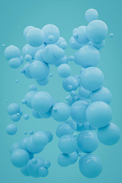 istock Abstract Blue Floating Bubbles Background in Minimal 3D Style 2255712950