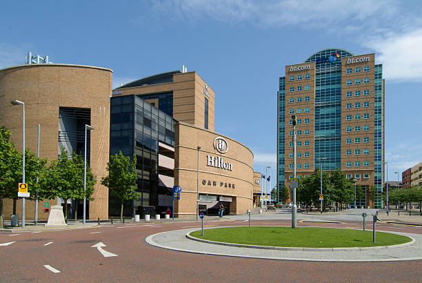 Belfast, United Kingdom - May 25, 2022: Belfast Hilton hotel and BT.com offices, Belfast