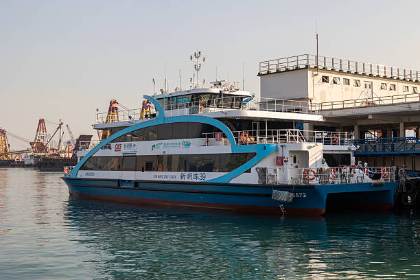Hong Kong - January 10, 2026 : Hong Kong’s first electric ferry run between North Point and Hung Hom or Kowloon City in Hong Kong. The electric ferry operated by Sun Ferry Services Company.