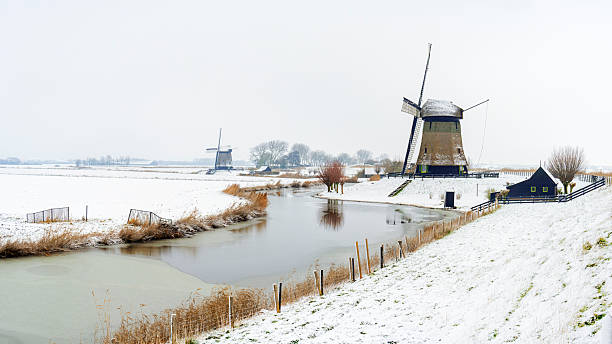 istock Dutch Windmills in Winter 2255718728