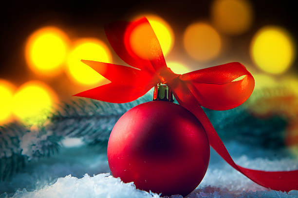 christmas ball on the table.