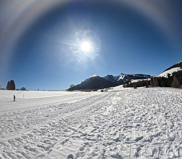Winter snow covered mountain Allalin, Saas-Fee, Switzerland