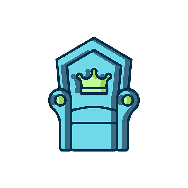 Filled outline Medieval throne icon isolated on white background. Flat filled outline style with shadow. Vector.