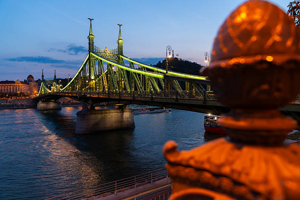 Liberty bridge in Budapest - Hungary by night