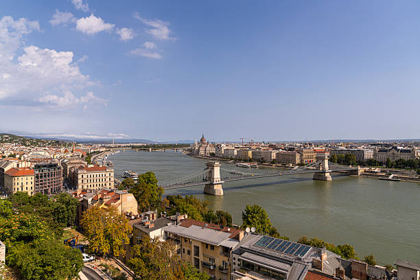 The Szechenyi Chain Bridge in Budapest, Hungary