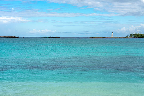 Street view of West Bat Street, Nassau, The Bahamas.