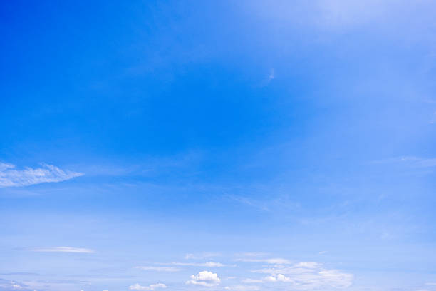 Panorama of clear sky background for summer vacation concept at ocean and summer sea water with sunlight of beautiful cloudy sky.