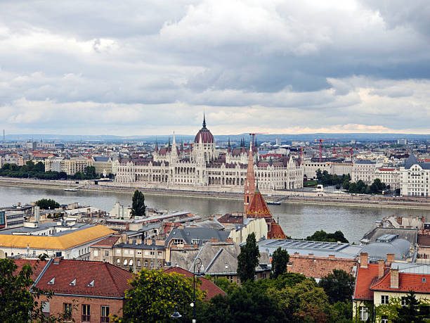 Budapest cityscape with the Hungarian Parliament Building, viewed from Buda, Hungary.