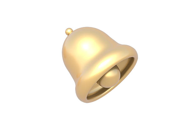 Golden bell isolated on white background. Notification symbol. Alarm clock sign. 3d render