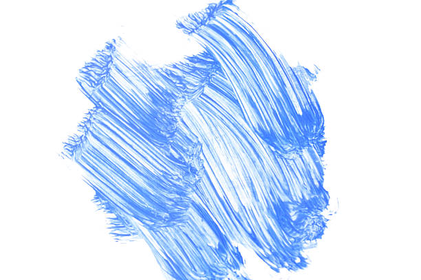 Blue watercolor paint spot isolated on white background.