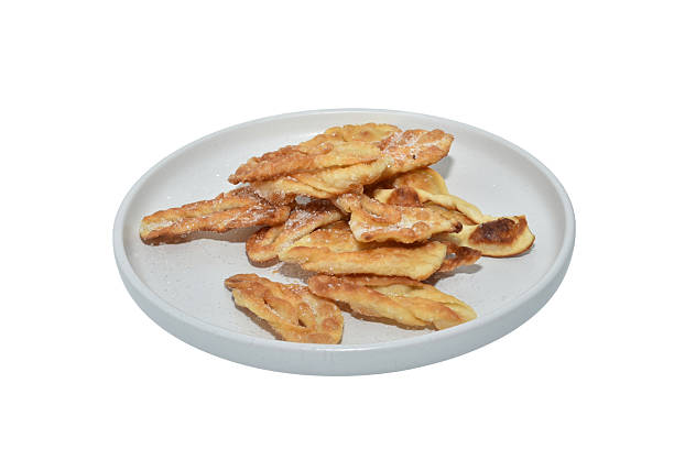 A pastry made in a frying pan. Puff pastry is cut into thin strips and fried in vegetable oil.