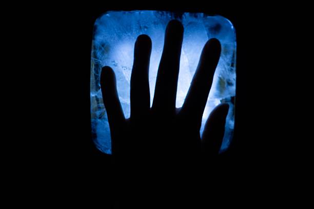 Hand in vivid abstract lights