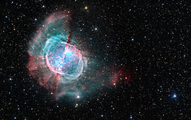 A planetary nebula in the constellation Vulpecula. Taken in narrowband with 3nM filters for O3 and Hydrogen  alpha