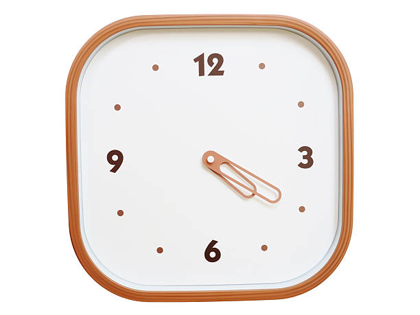 Minimalist wooden square wall clock isolated on white background showing 04:20 or 16:20