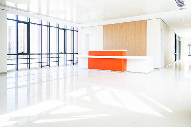 Luxury and minimalist hospital reception counter area
