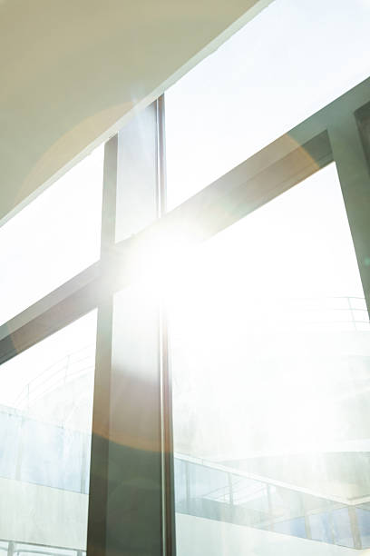 Sunlight of modern glass windows in a modern building