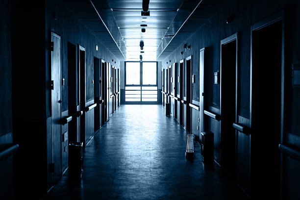 istock Dark mysterious corridor in hospital building 2255892727